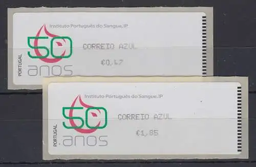 Portugal 2008 ATM Blutbank Monétel Mi-Nr. 65 Satz AZUL 47-185 **