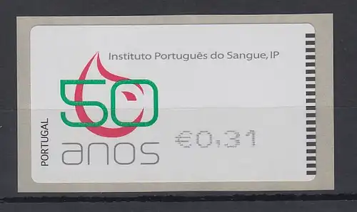 Portugal 2008 ATM Blutbank SMD Mi-Nr. 64.1 Wert AZUL 0,31 **