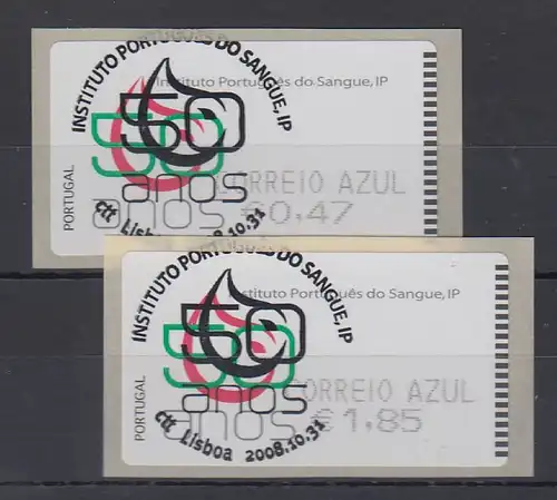 Portugal 2008 ATM Blutbank SMD Mi-Nr. 64.1 Satz AZUL 47-185 mit ET-O