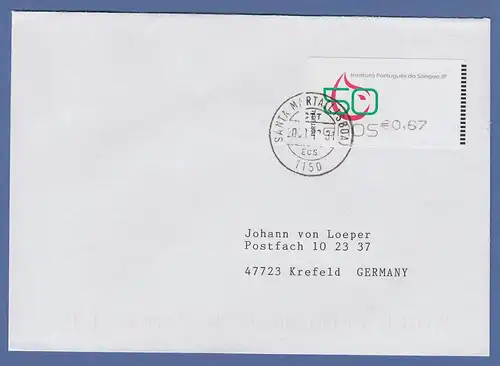 Portugal 2008 ATM Blutbank SMD Mi-Nr. 64.1 Wert 0,67 auf FDC