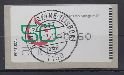 Portugal 2008 ATM Blutbank Amiel Mi-Nr. 64.2 Wert 0,60 mit ET-O 