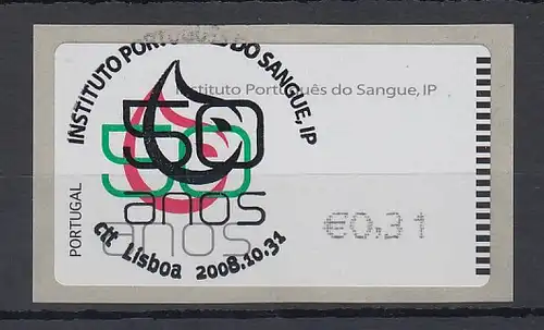 Portugal 2008 ATM Blutbank NewVision Mi-Nr. 64.3 Wert 0,31 mit ET-O