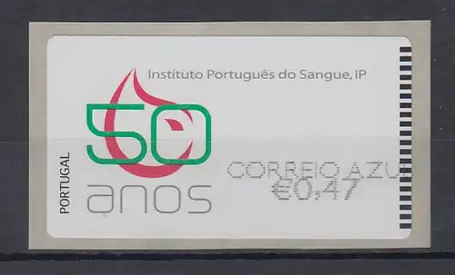 Portugal 2008 ATM Blutbank NewVision Mi-Nr. 64.3 Wert AZUL 0,47 **