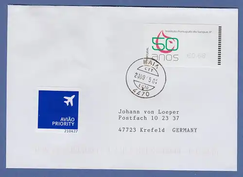 Portugal 2008 ATM Blutbank NewVision Mi-Nr 64.3 violett Wert 0,68 auf FDC