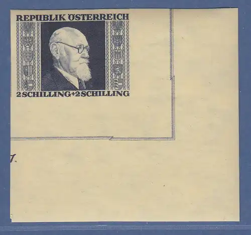 Österreich 1946 Renner geschnitten 2 Schilling Mi.-Nr. 773 B Eckrandstück  ** 