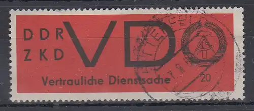 DDR Dienstmarke VD 3x bedarfs-gestempelt BITTERFELD