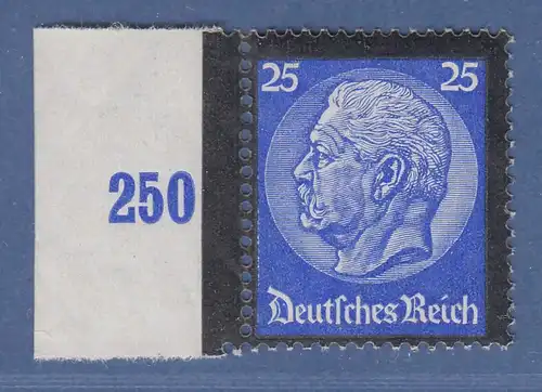 Deutsches Reich 1934 Tod von Hindenburg 25Pfg Mi.-Nr. 553 ** Seitenrand links