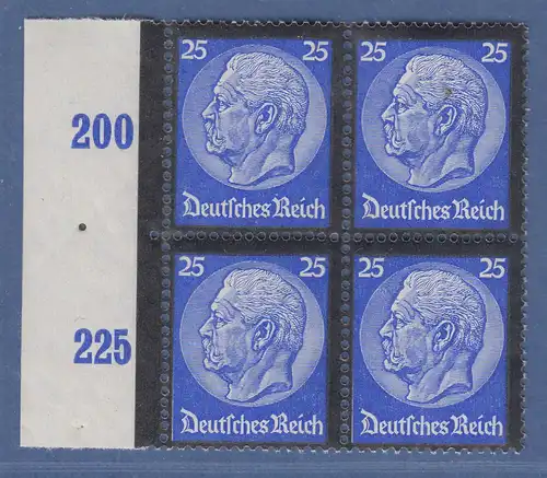 Deutsches Reich 1934 Tod Hindenburgs 25Pfg Mi.-Nr. 553 Rand-Viererblock **