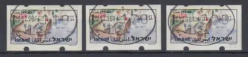 Israel Touristik ATM Motiv Tiberias Satz 110-170-220 mit Ph. mit Oval-O 28.12.96