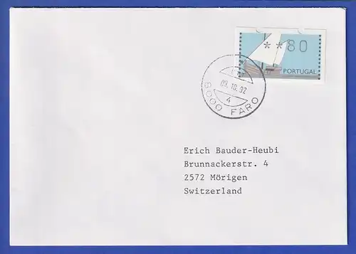 Portugal 1992 ATM Caravelle Wert 80 auf FDC in die Schweiz