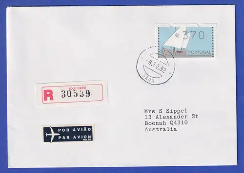 Portugal 1992 ATM Caravelle Wert 370 auf R-FDC nach Australien