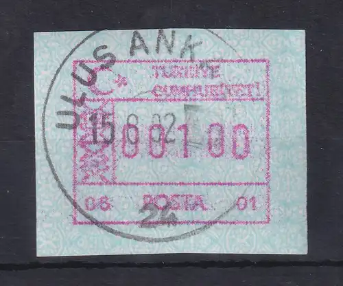 Türkei FRAMA ATM  Ausgabe 1992 mit Aut.-Nr. 06 - 01 gest ULUS ANKARA 15.8.92