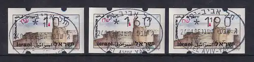 ATM Israel Touristik Jerusalem ohne Nr. Satz 105-160-190 gest. 24.01.96