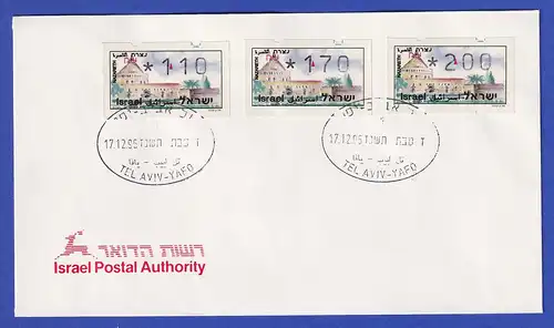 ATM Israel Touristik Nazareth ohne Nr. Satz 110-170-200 gest. 17.12.96 auf Brief