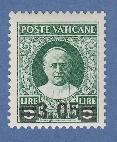 Vatikan 1934 Provisorien Einzelwert 3,05 L Mi.-Nr. 43 postfrisch ** gepr. Diena