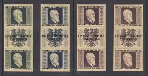 Österreich, Dr. Karl Renner aus KLB Mi.-Nr. 772-75 B vert. Zwischenstegpaare **