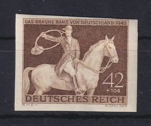 Deutsches Reich 1943 Galopprennen: Das braune Band Mi.-Nr. 854 ungezähnt **