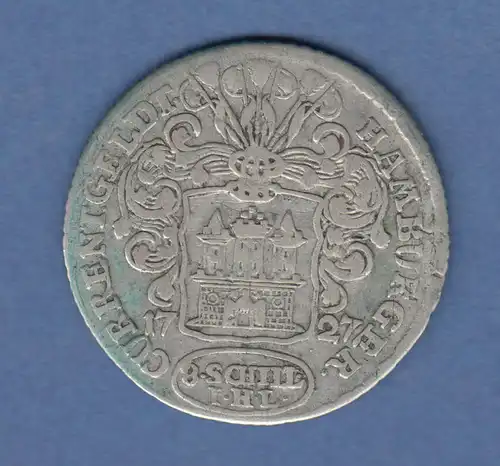 Hamburg 1727 Courantmünze 8 Schilling