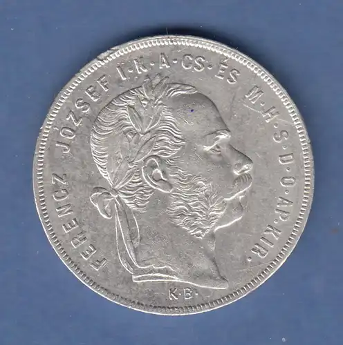 Österreich / Ungarn / Magyar Silbermünze Franz Joseph 1 Forint 1879 K.B.  vz 