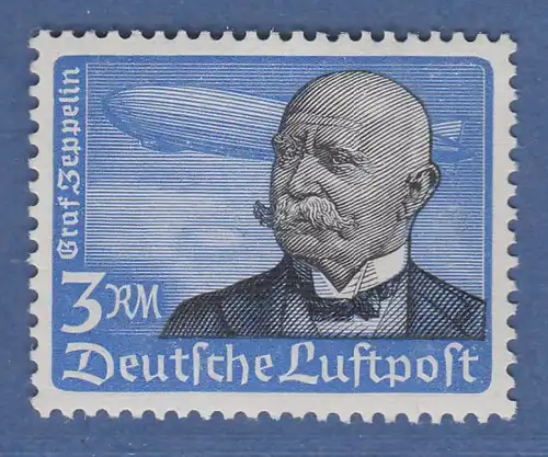 Dt. Reich Zeppelin 3 RM Mi.-Nr. 539y ** waag. Riffelung mit Befund Schlegel BPP