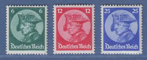 Dt. Reich 1933 Friedrich der Grosse Mi.-Nr. 479-81 ** Höchstwert gpr. Schlegel