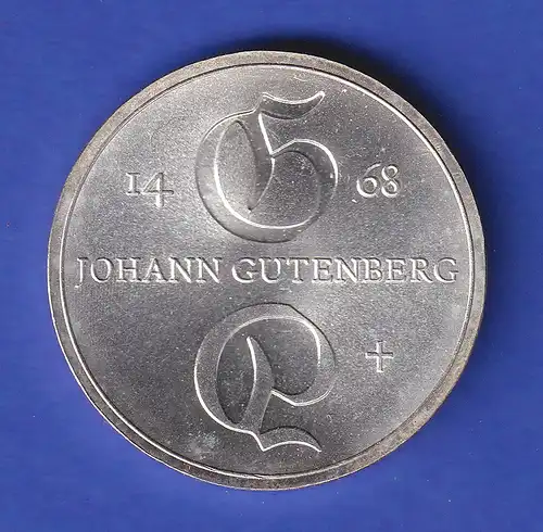DDR 10 Mark Gedenkmünze 1968 Johannes Gutenberg stempelglanz stg 