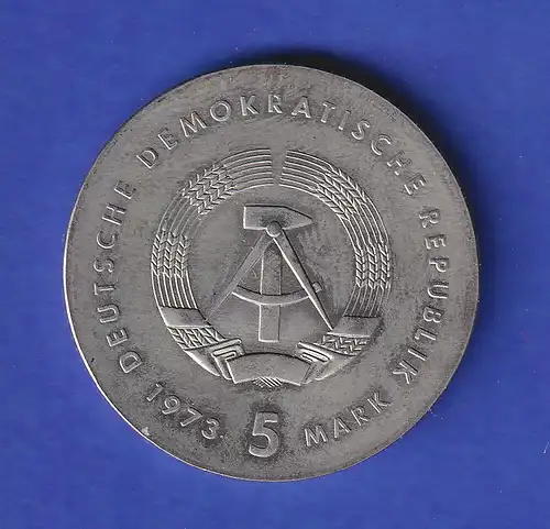 DDR 5 Mark Gedenkmünze 1973 Otto Lilienthal Fluggapparat , stempelglanz stg