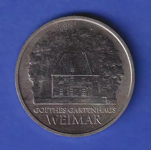 DDR 5 Mark Gedenkmünze 1982 Goethehaus Weimar, Erhaltung stempelglanz stg 