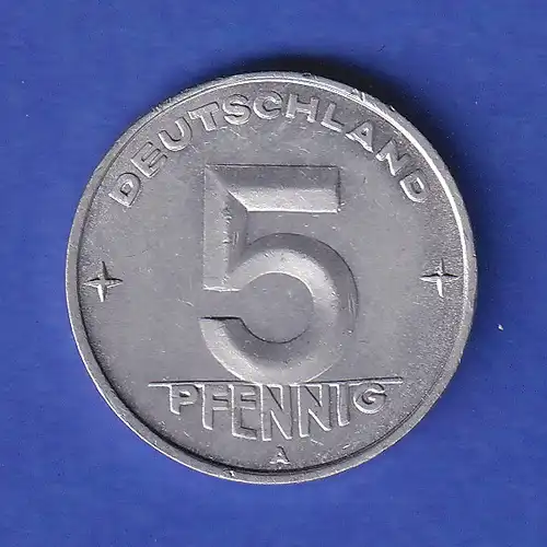 DDR  Aluminium-Münze 5 Pfennig A 1950 vorzüglich !