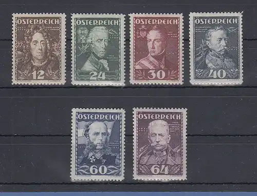 Österreich 1935 Heerführer Mi.-Nr. 617-22 Satz 6 Werte kpl. postfrisch **