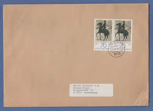 Bundesrepublik 1978 Max Liebermann 70Pfg-Wert als portoger. MEF auf großf. Brief