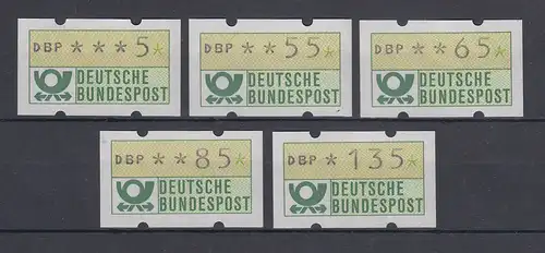 Deutschland ATM Postemblem Satz 5 Werte 5-135 Pfg  Mi.-Nr. 1.1hu  VS4 **