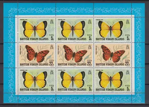 Jungferninseln / Virgin Islands 1978 Schmetterlinge Mi.-Nr. 344-45 KLB ** 