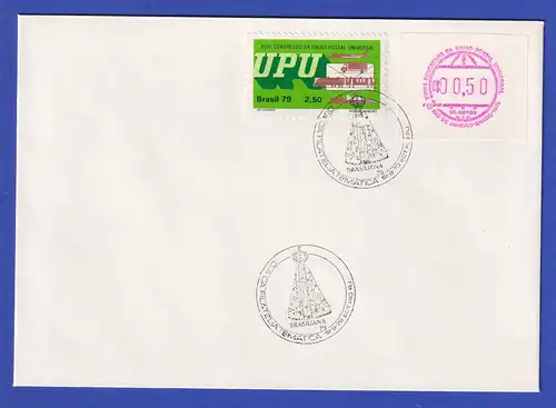 Brasilien UPU-Sonder-ATM 1979, Wertstufe 00,50 Cr$ O auf Umschlag, So-O 19.9.79