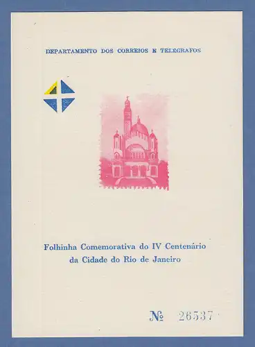 Brasilien 1965 Folhinha Filatélica 400 Jahre Rio de Janeiro Igreja Sao Sebastiao