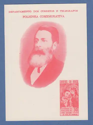 Brasilien 1965 Folhinha Filatélica 100 Jahre Roman IRACEMA von José de Alencar