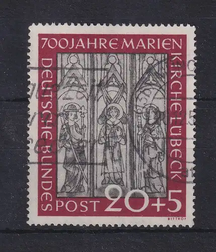 Bundesrepublik Marienkirche Lübeck 20Pfg-Wert Mi.-Nr. 140 O Maschinen-O MÜNCHEN