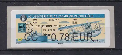 Frankreich 2018 ATM 90 Jahre philatelistische Akademie,  Druck Nabanco ** 