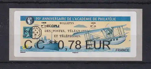 Frankreich 2018 ATM 90 Jahre philatelistische Akademie,  Druck Brother ** 