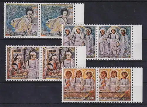 Vatikan 1990 40 Jahre Caritas Mosaiken Mi.-Nr. 1002-1005 Randpaare **