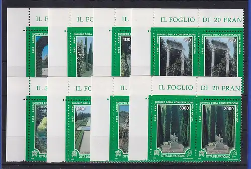 Vatikan 1995 Europ. Naturschutzjahr Mi.-Nr. 1145-1152 Eckrandpaare **