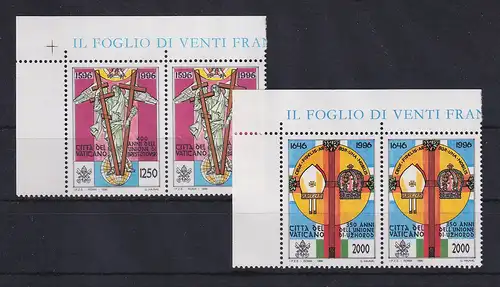Vatikan 1996 Unionen von Brest und Uschgorod Mi.-Nr. 1172-1173 Eckrandpaare **