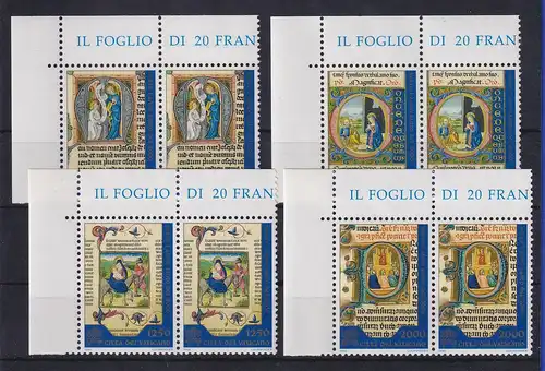 Vatikan 1995 Heiliges Jahr 2000 Mi.-Nr. 1163-1166 Eckrandpaare **