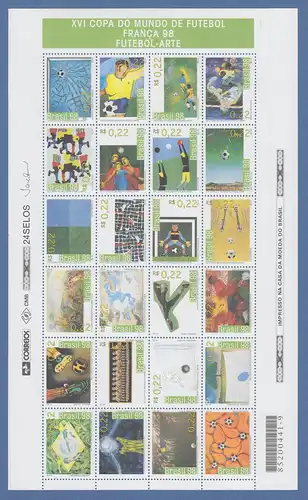 Brasilien 1998 Fussball-WM Mi-Nr 2850-73  /  Brasil Futebol RHM C-2113-2136