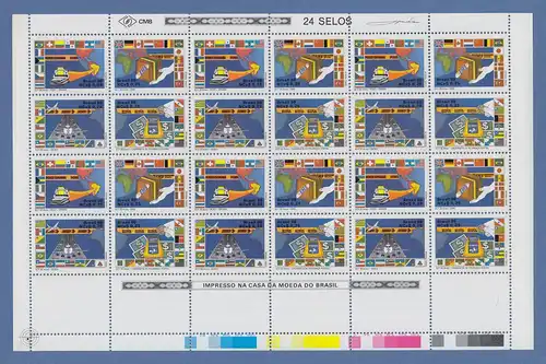 Brasilien 1989 Postdienste Mi-Nr 2289-92  kpl. Bogen  RHM C-1621-1624 folha 