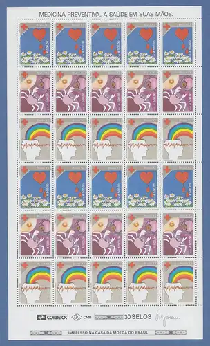 Brasilien 1993 Gesundheit Mi-Nr 2515-17  kpl. Bogen  RHM C-1834-1836 folha 