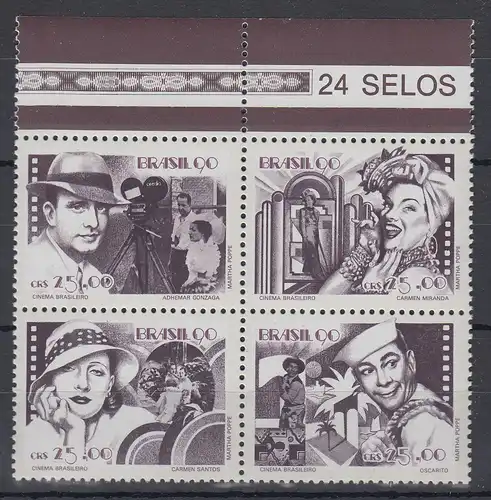 Brasilien 1990 Filmschauspieler Mi-Nr 2365-68 **   RHM # C-1687-1690