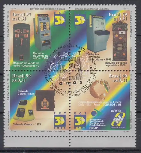 Brasilien 1999 Briefmarkenautomaten, Briefkästen Mi-Nr 2931-34 gestempelt