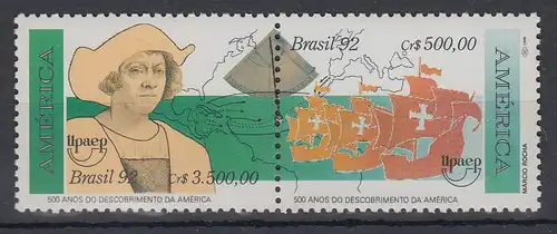 Brasilien 1992 Christoph Columbus  Mi-Nr 2466-67  **   RHM # C-1788-89