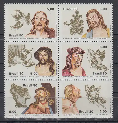 Brasilien 1980 Aleijadinho Mi-Nr 1801-1806 **   RHM # C-1177-1182